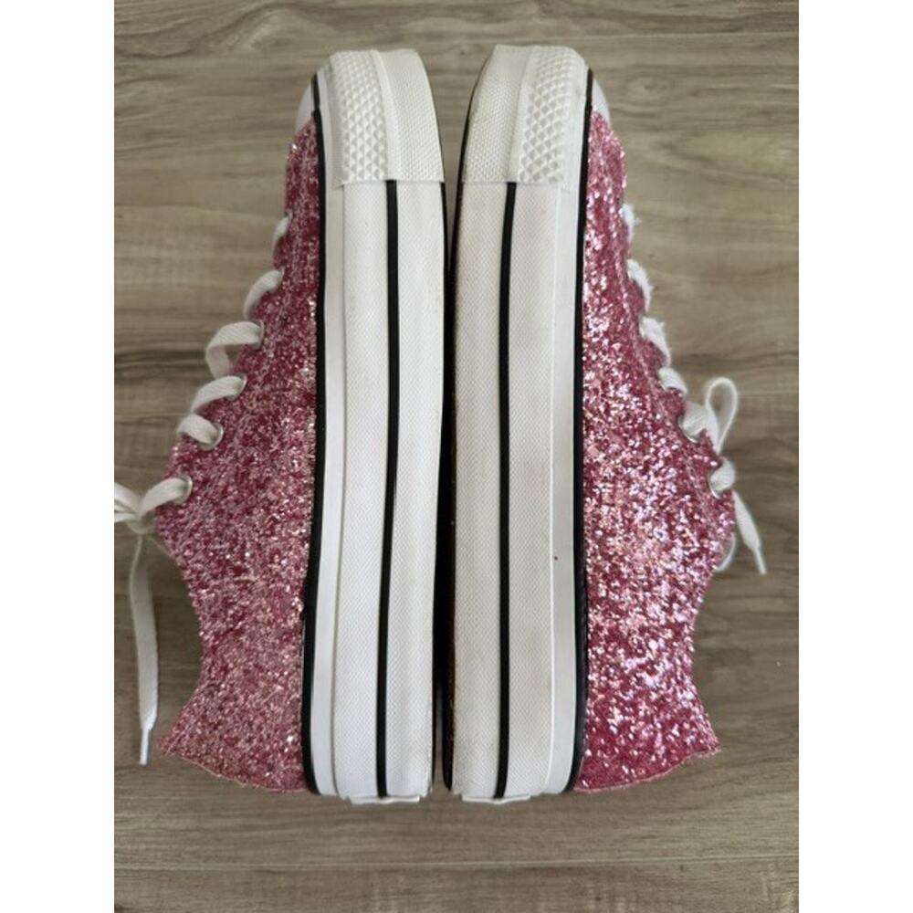 Converse Chuck Taylor All Star Pink Sparkling Glitter Low Top Shoes-Size 9 - Picture 3 of 7